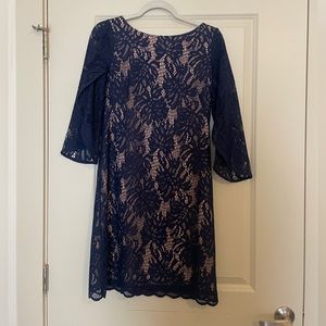 Lily Pulitzer navy lace dress - size small